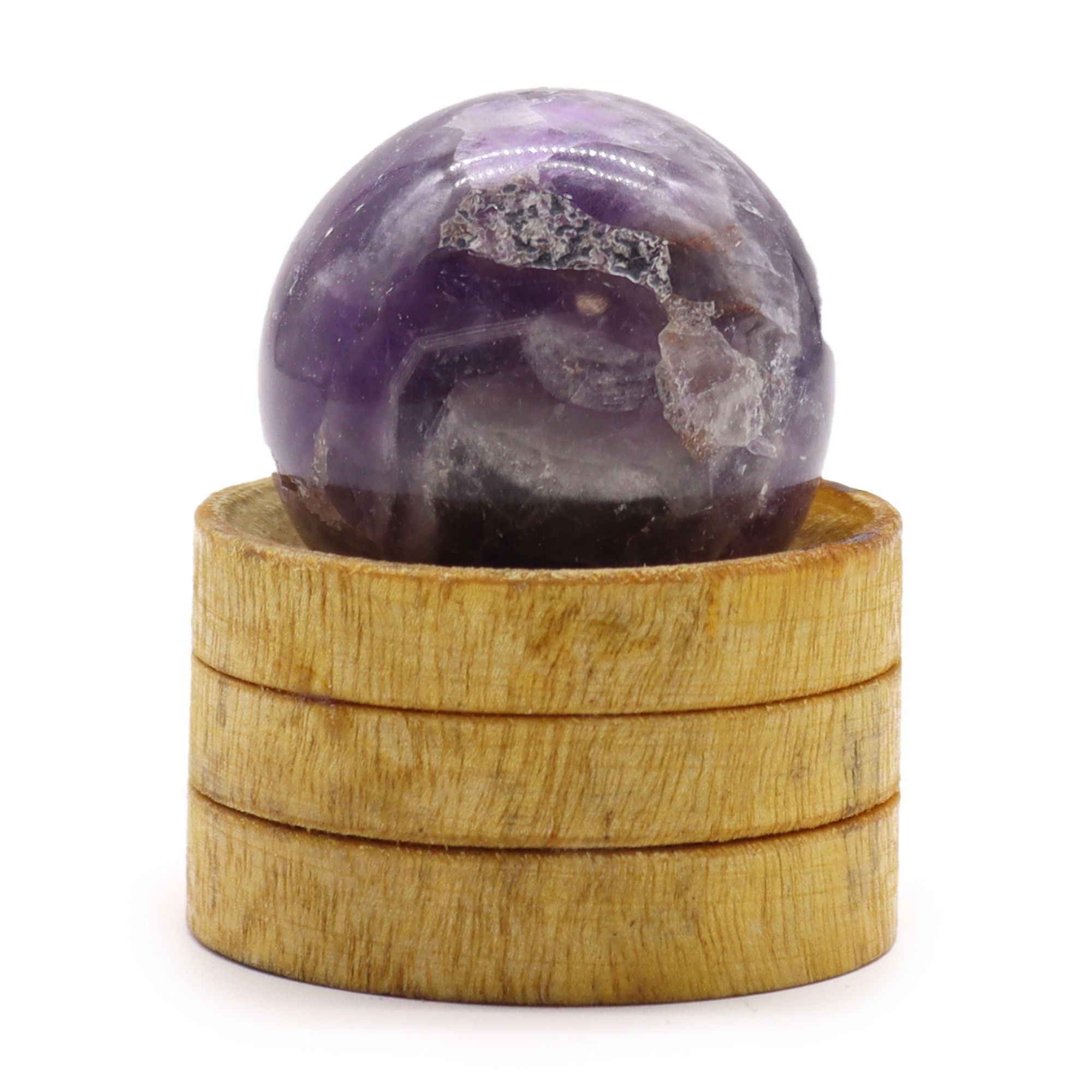 African Amethyst Gemstone Sphere on stand from Velora Crystal & Wellness Shop
