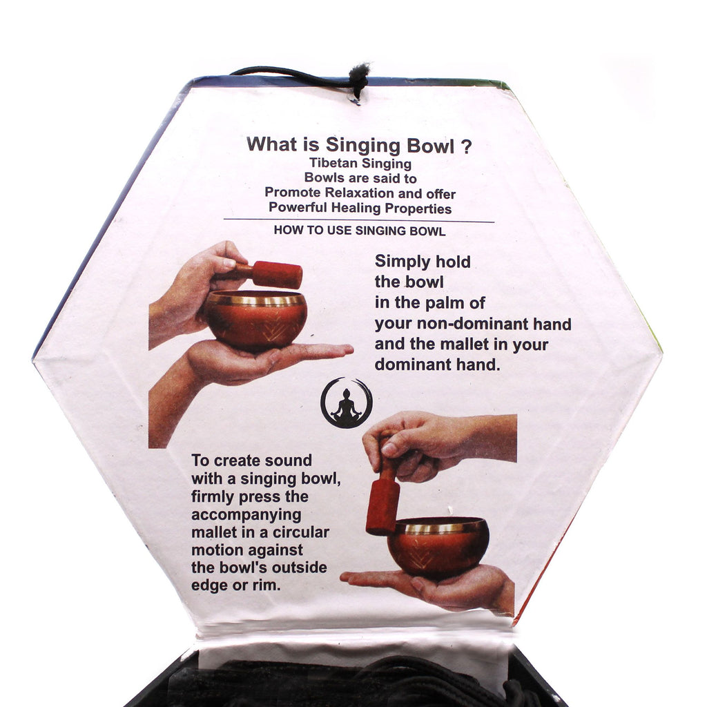 Buddha Singing Bowl Set - Black/Orange 10.7cm