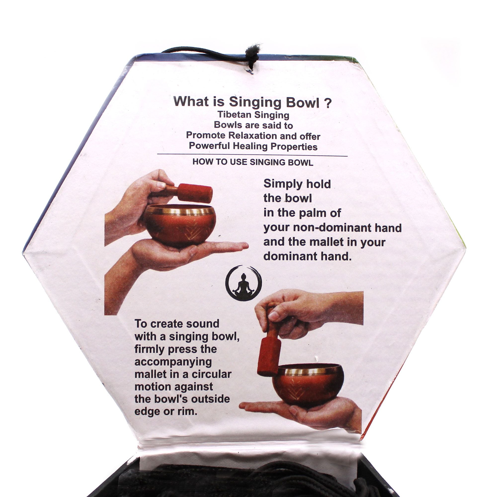 Buddha Singing Bowl Set - Black/Orange 10.7cm