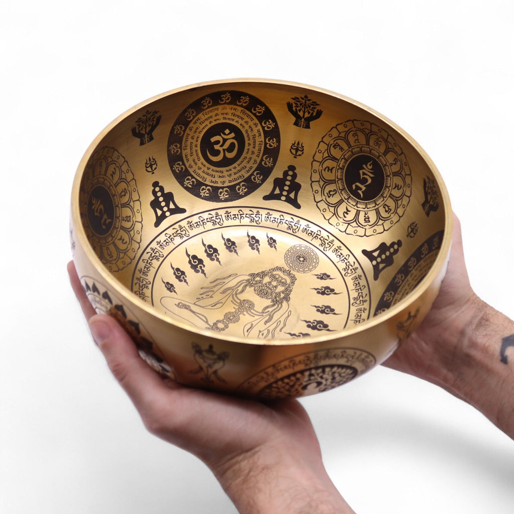 Pure Brass Etched Yogi - Set of 4 - Approx 3.85kg